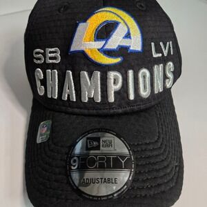 Los Angeles Rams Super Bowl LVI Champions New Era 9FORTY Snapback Hat Black NFL